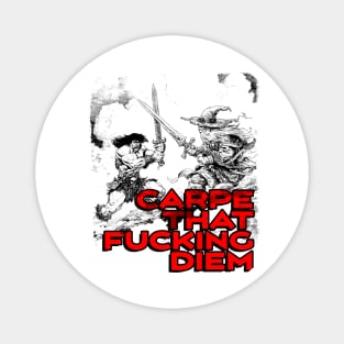 "Carpe That F*cking Diem" Vintage Barbarian Fantasy Magnet